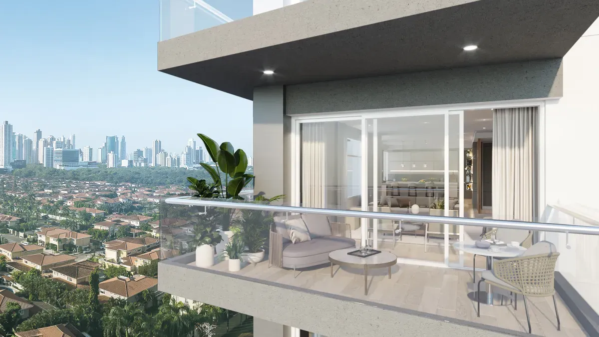 Celeste, Santa María, balcón de un apartamento
