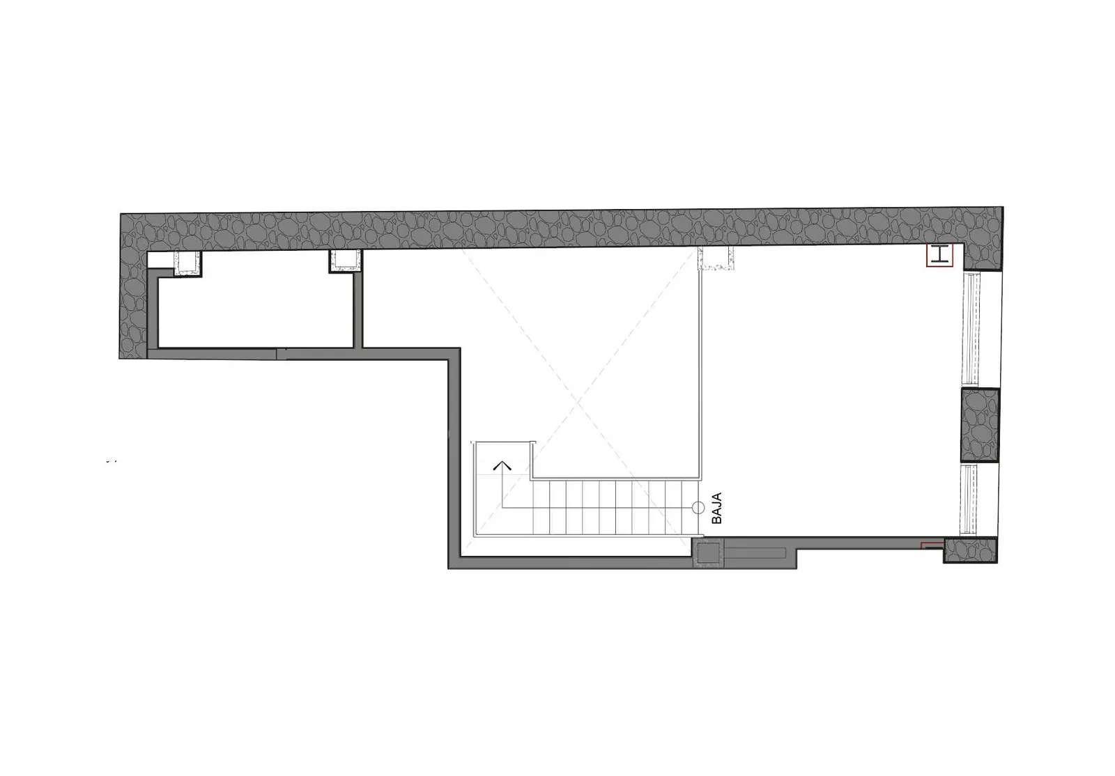 Plano del mezzanine del Local A de Doña Ceci en el Casco Viejo