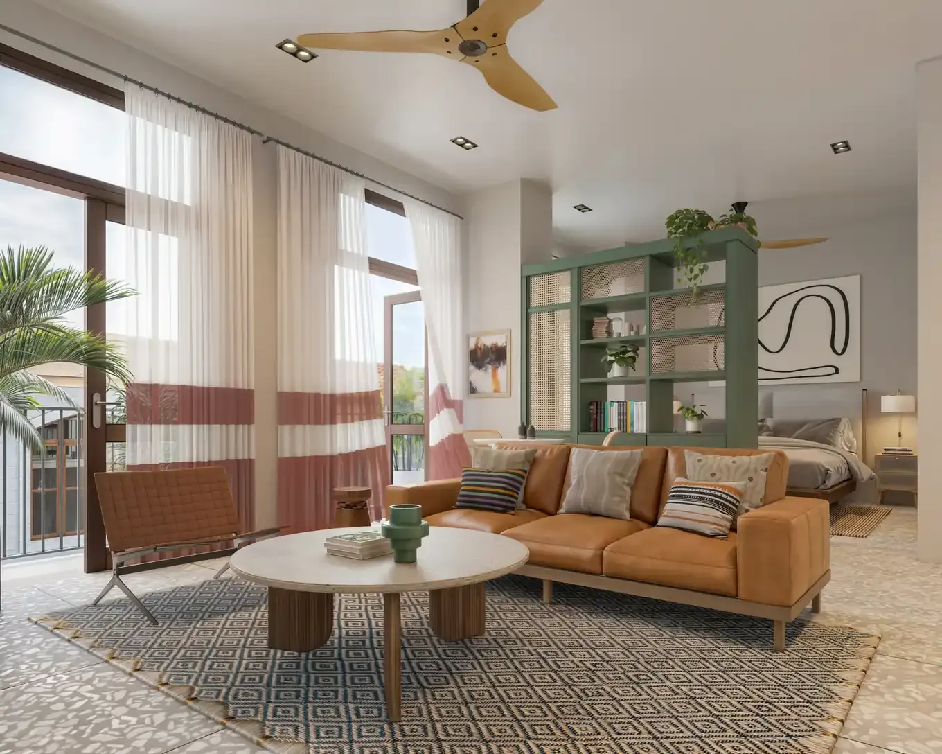 Sala y recámara de un apartamento de Doña Ceci, Casco Viejo