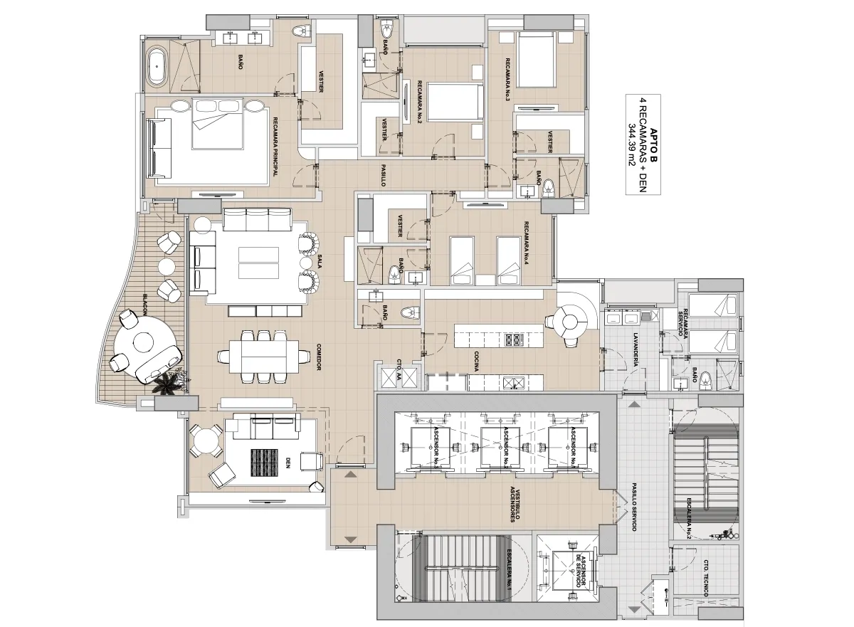 Tagua Costa del Este plano del modelo B