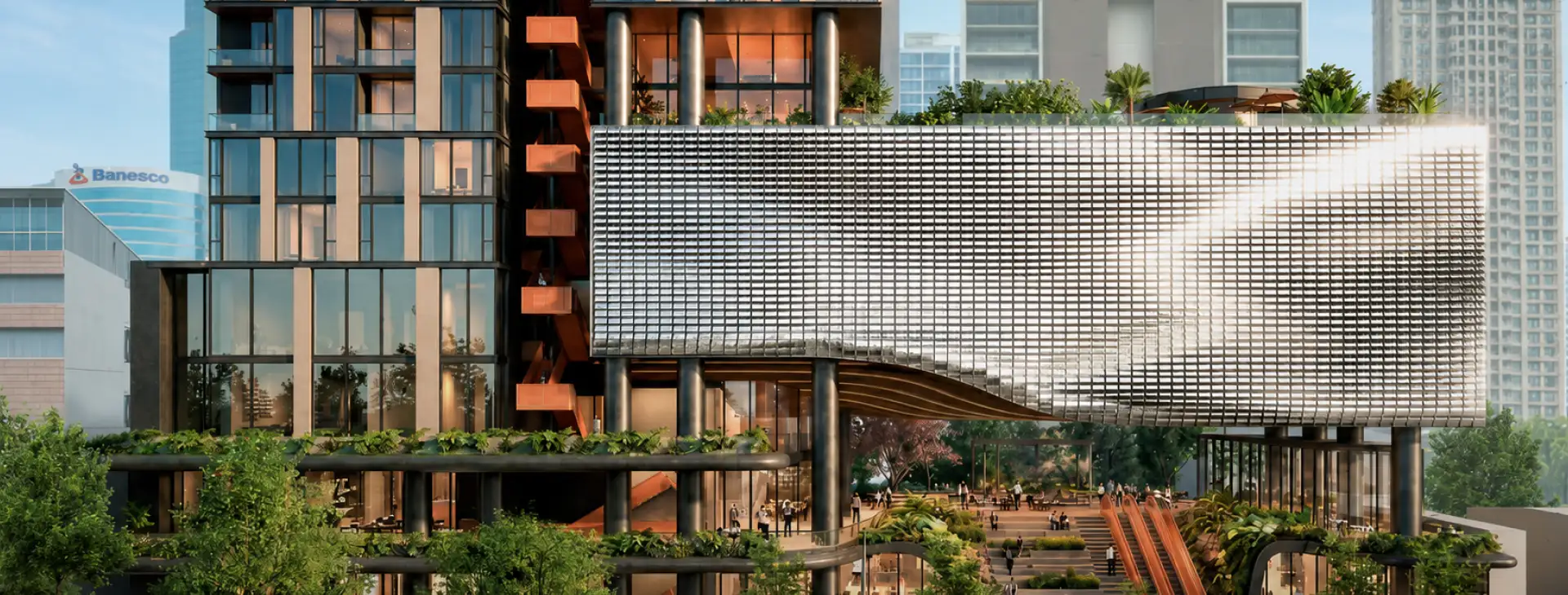 Uptown Condo Suites en Calle Uruguay, Ciudad de Panamá: vista exterior del distrito comercial y residencial